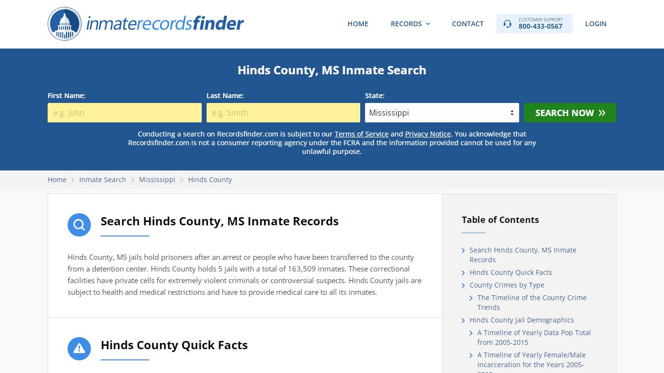 Hinds County, MS Inmate Lookup & Jail Records Online